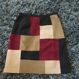 Block color pencil skirt